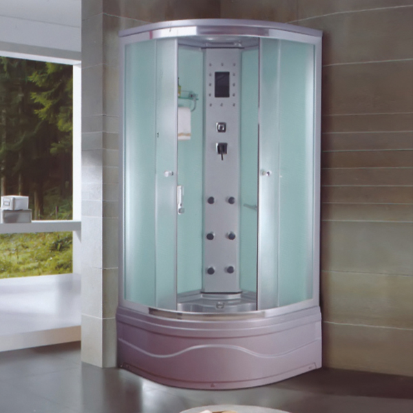 Grey ABS Material Fabric Glass Shower Room-LX-5040